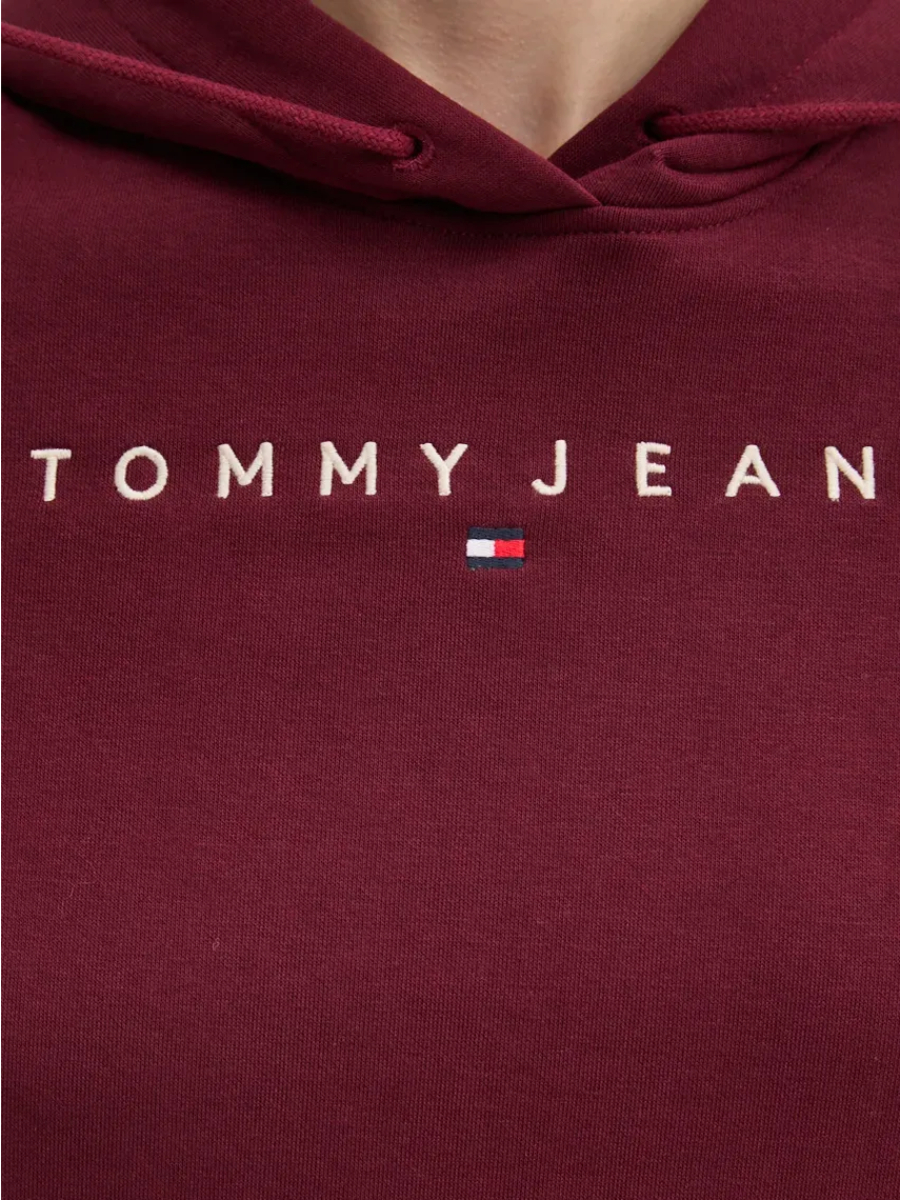 detail Tommy Jeans dámska vínová mikina
