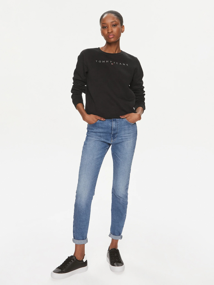 detail Tommy Jeans dámske modré džínsy