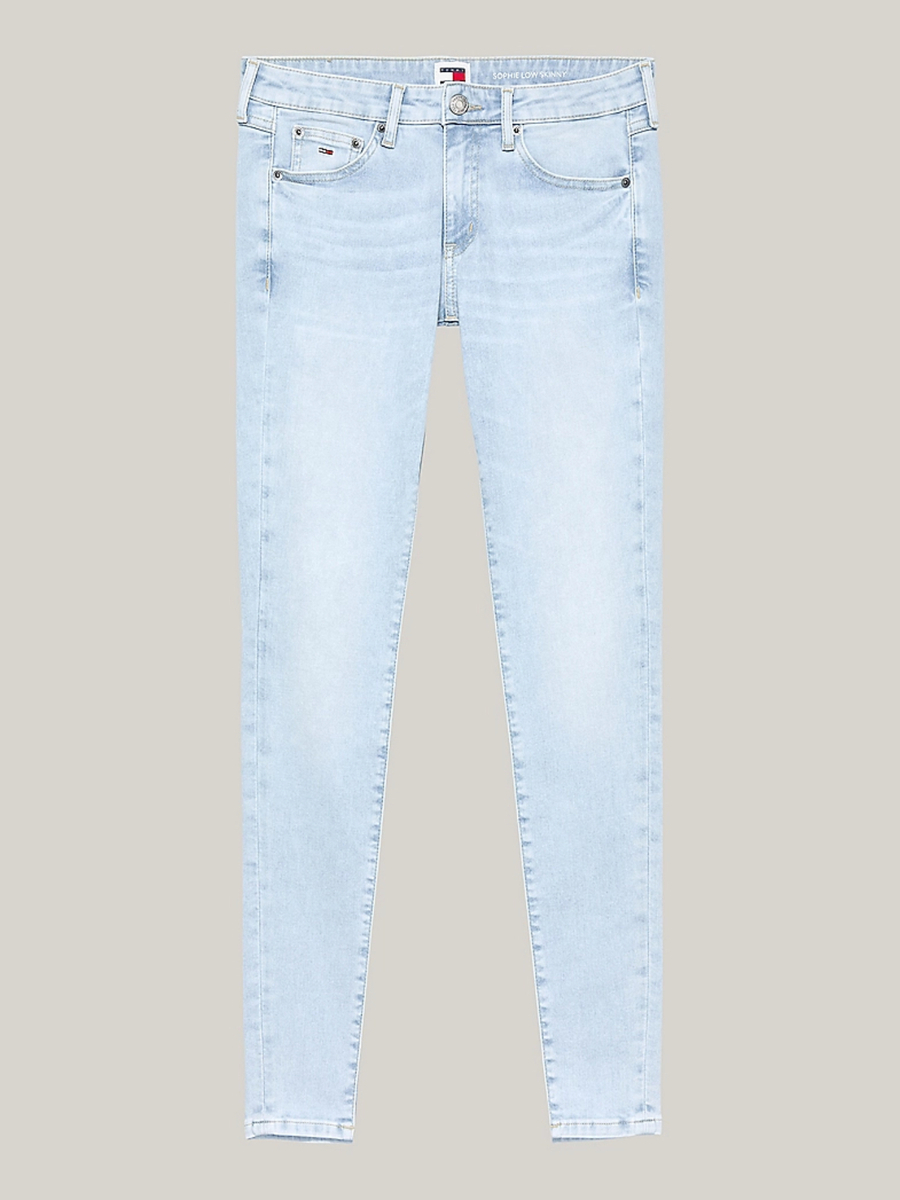 detail Tommy Jeans dámske svetlo modré džínsy SOPHIE 
