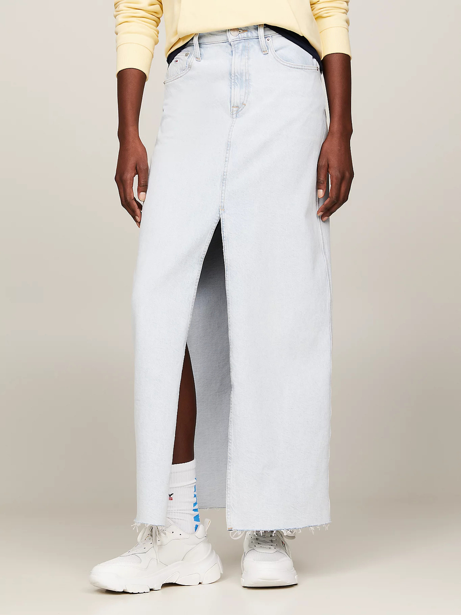 detail Tommy Jeans dámska džínsová sukňa