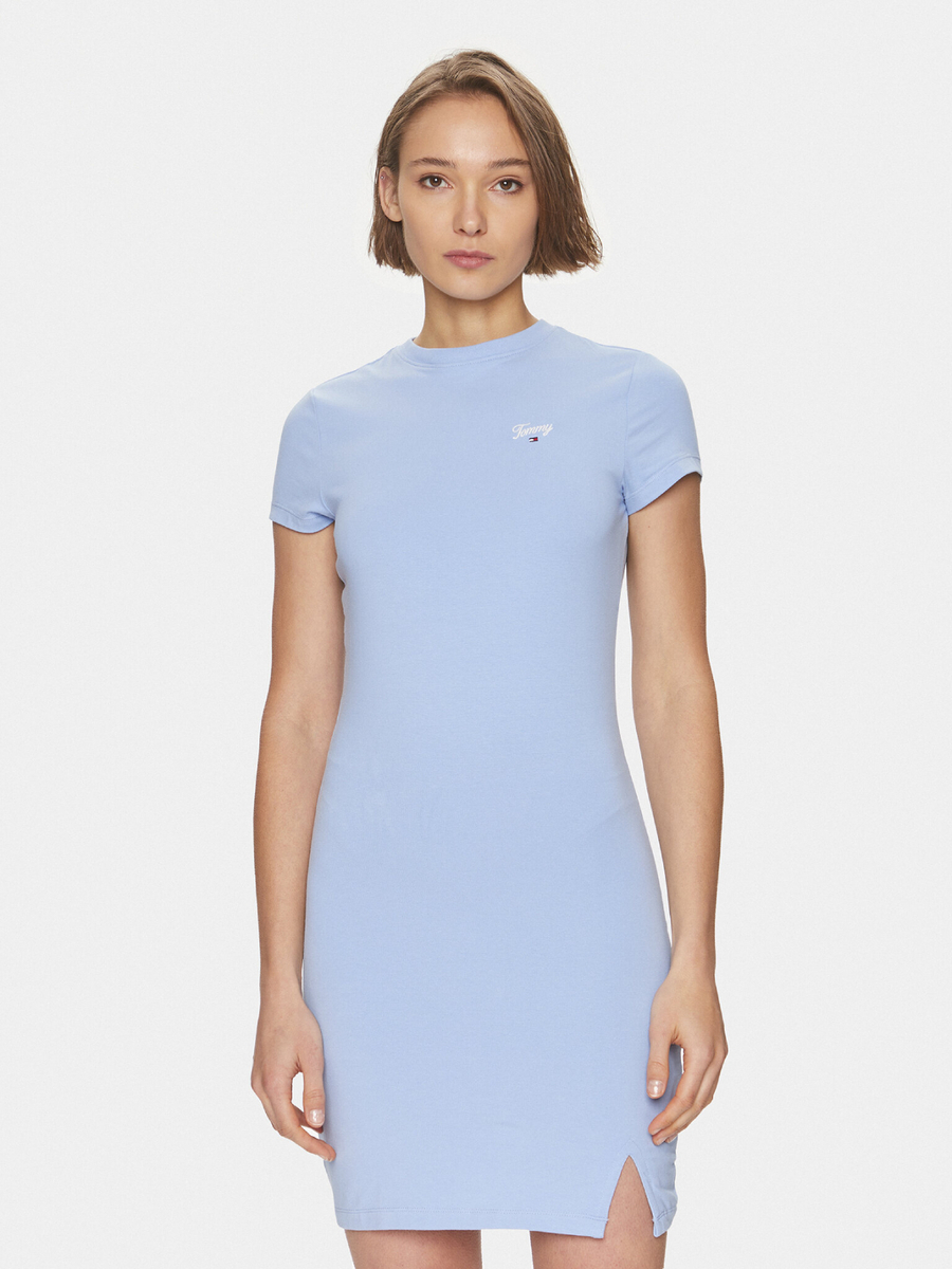 detail Tommy Jeans dámske svetlo modré letné šaty