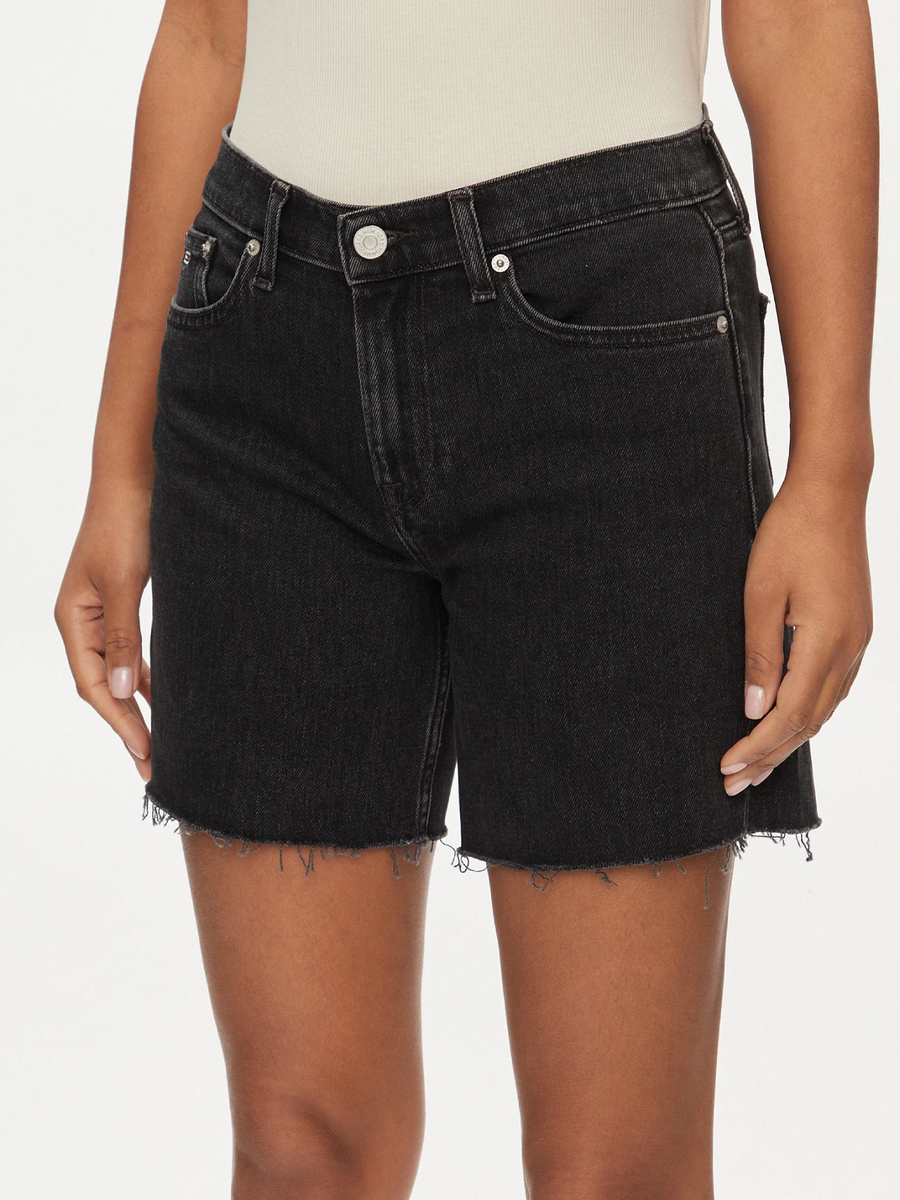 detail Tommy Jeans dámske čierne džínsové šortky