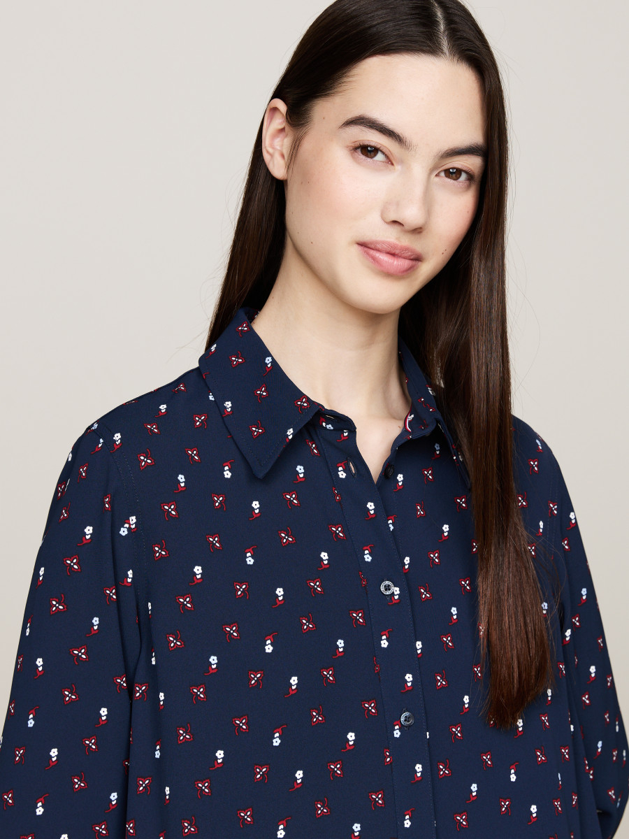 detail Tommy Jeans dámske modré šaty Floral