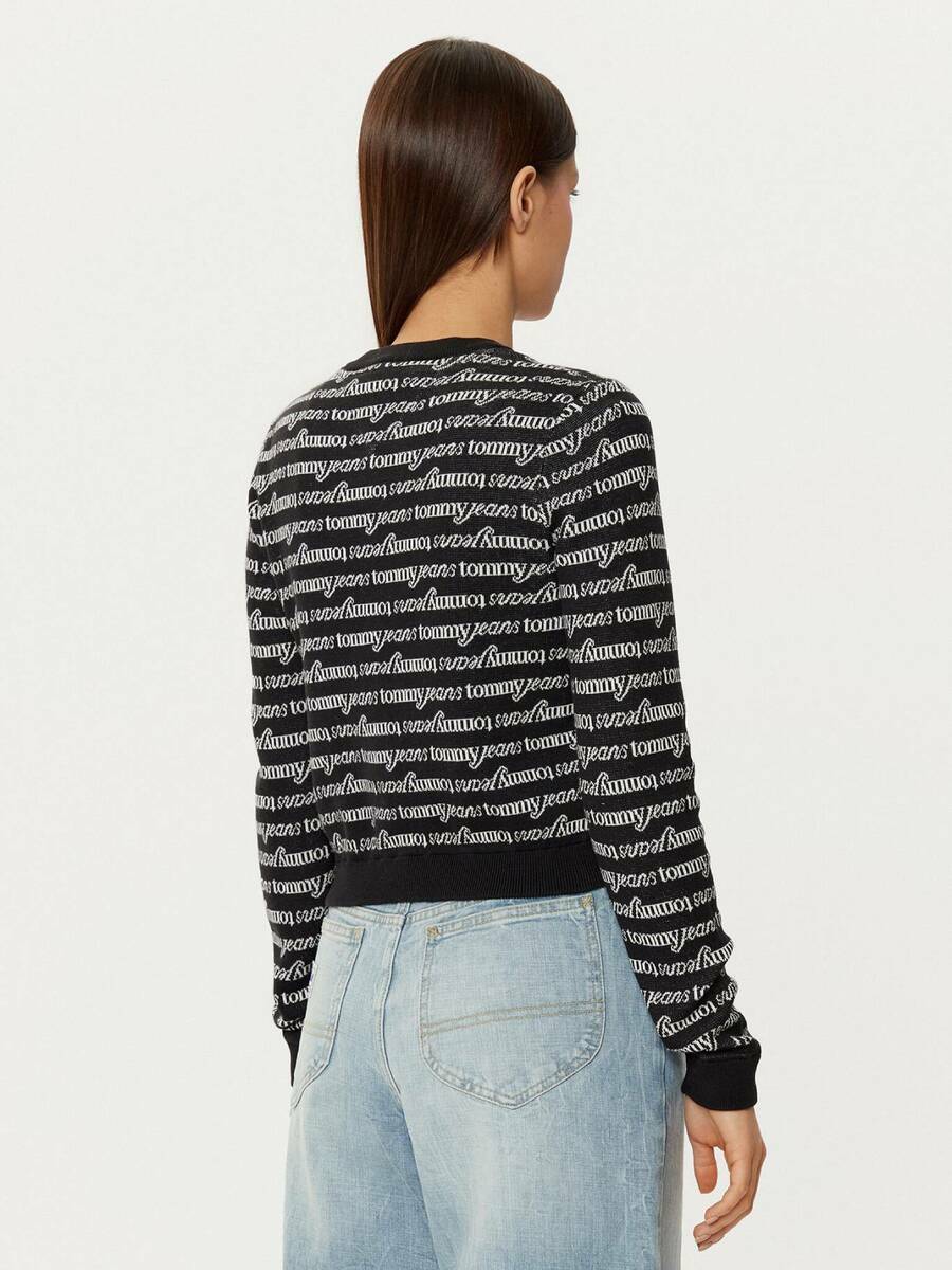 detail Tommy Jeans dámsky čierny sveter