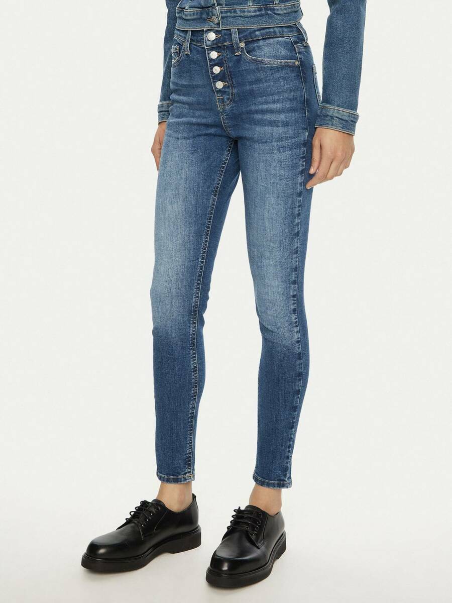 detail Tommy Jeans dámske modré džínsy