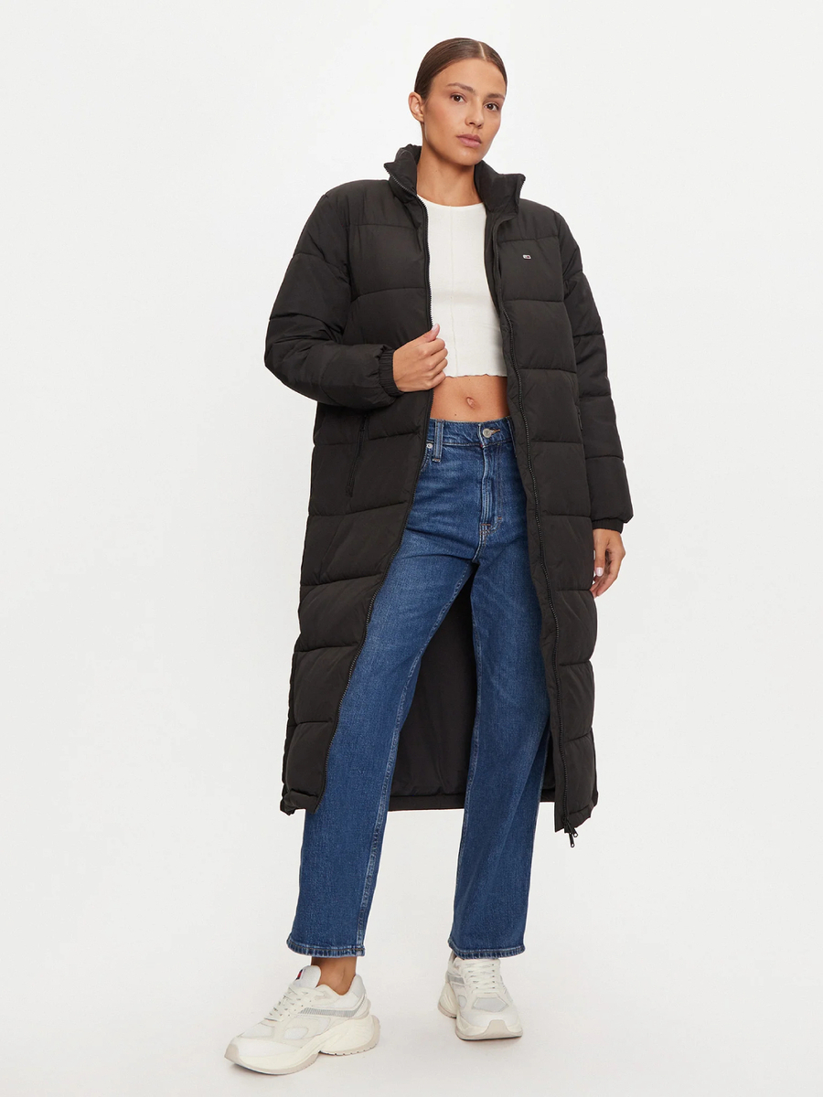 detail Tommy Jeans dámska čierna bunda