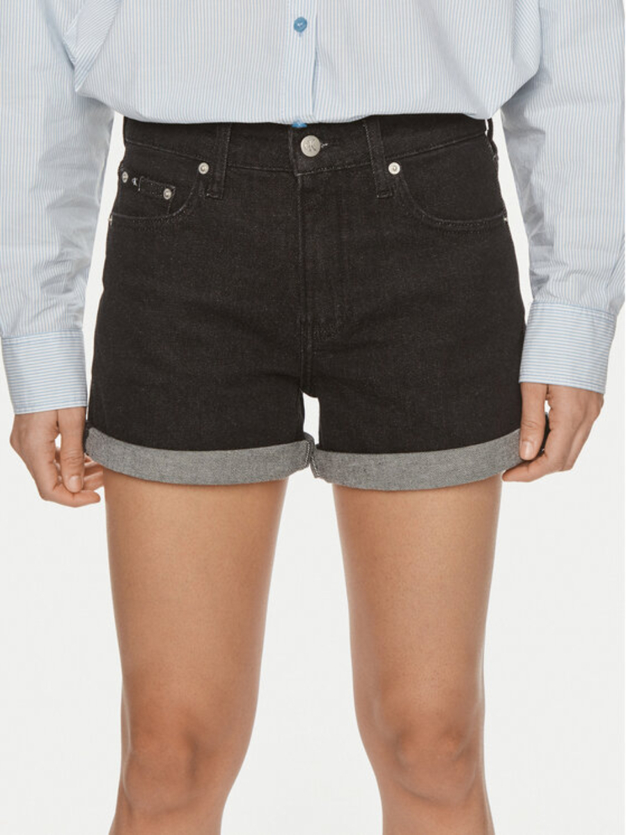 detail Calvin Klein dámske čierne džínsové kraťasy