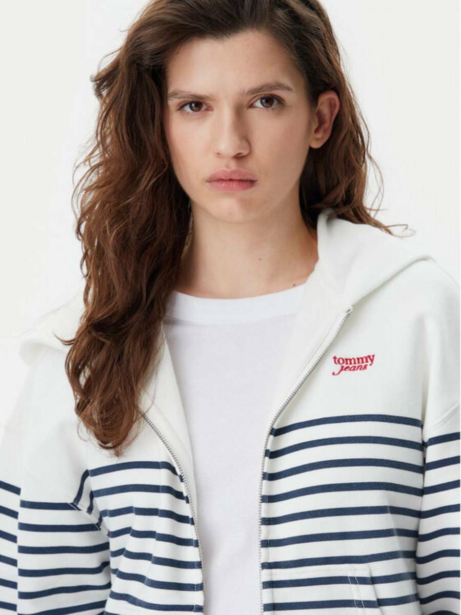 detail Tommy Jeans dámska pruhovaná mikina