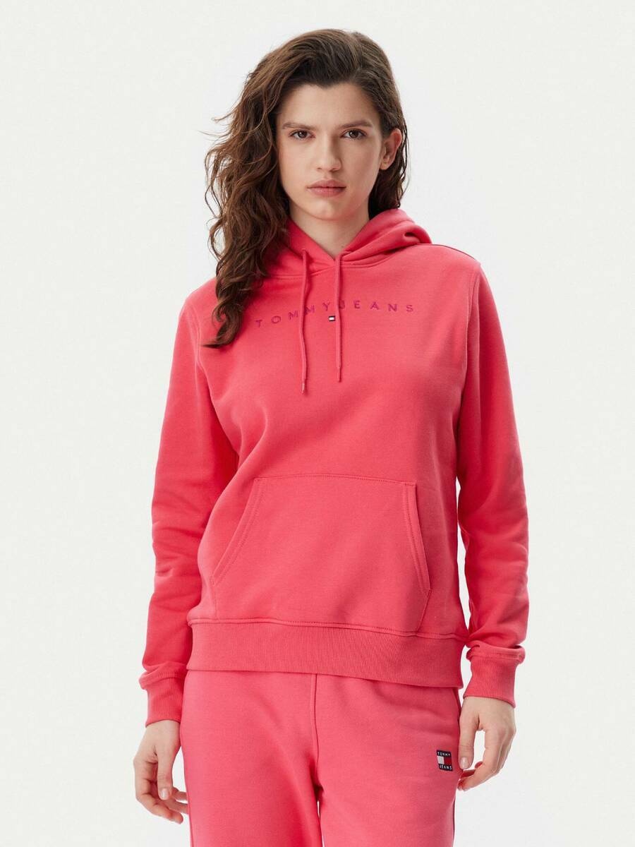 detail Tommy Jeans dámska ružová mikina