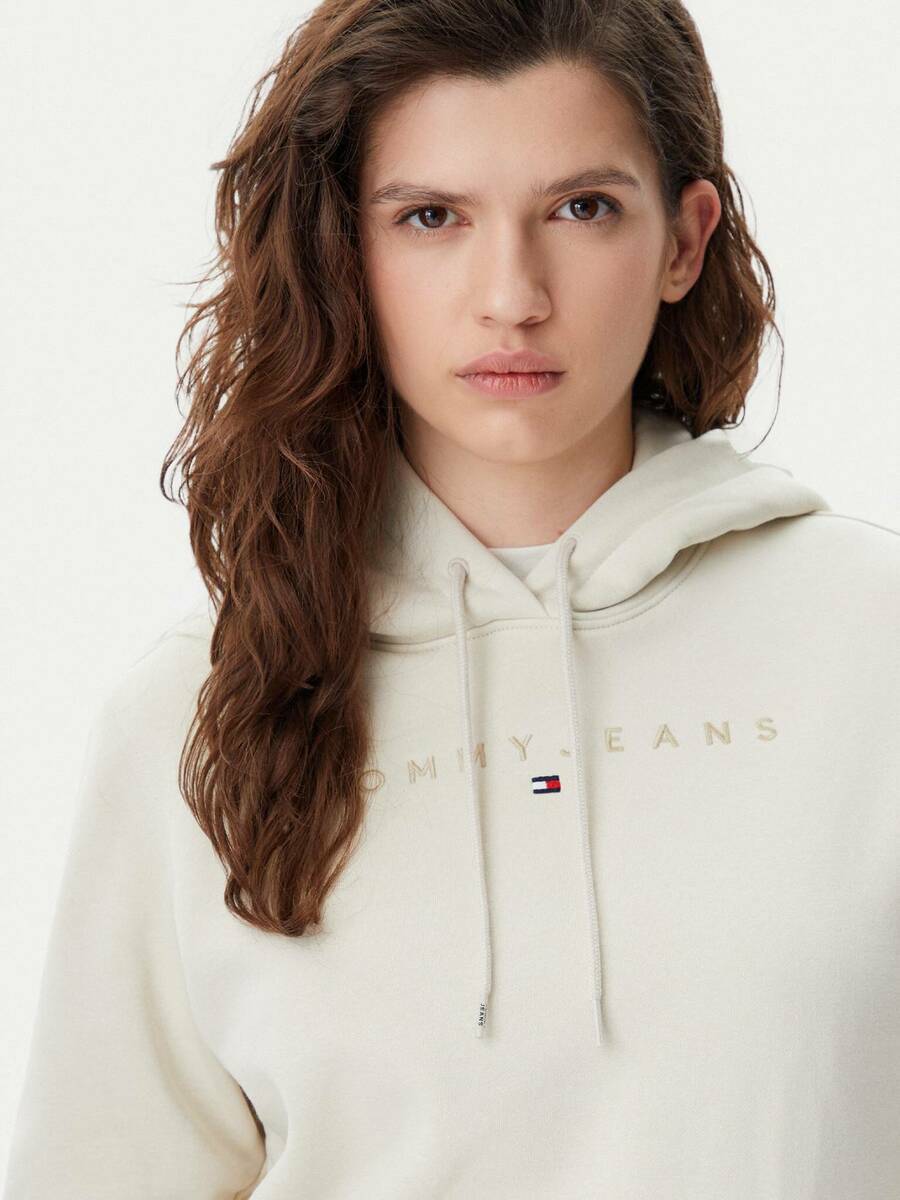 detail Tommy Jeans dámska béžová mikina