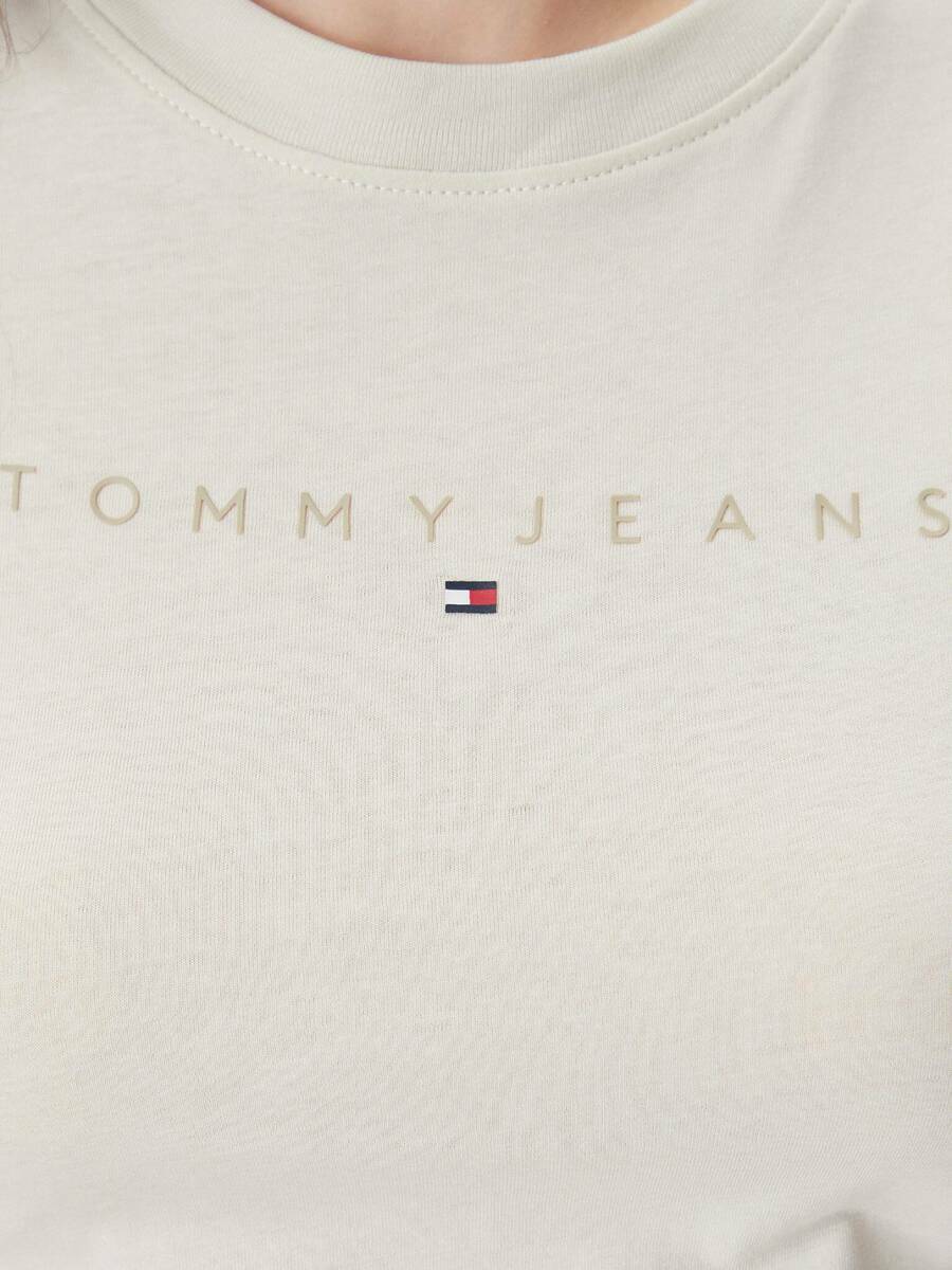 detail Tommy Jeans dámske béžové tričko