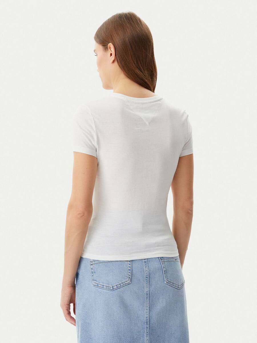 detail Tommy Jeans dámske biele tričko