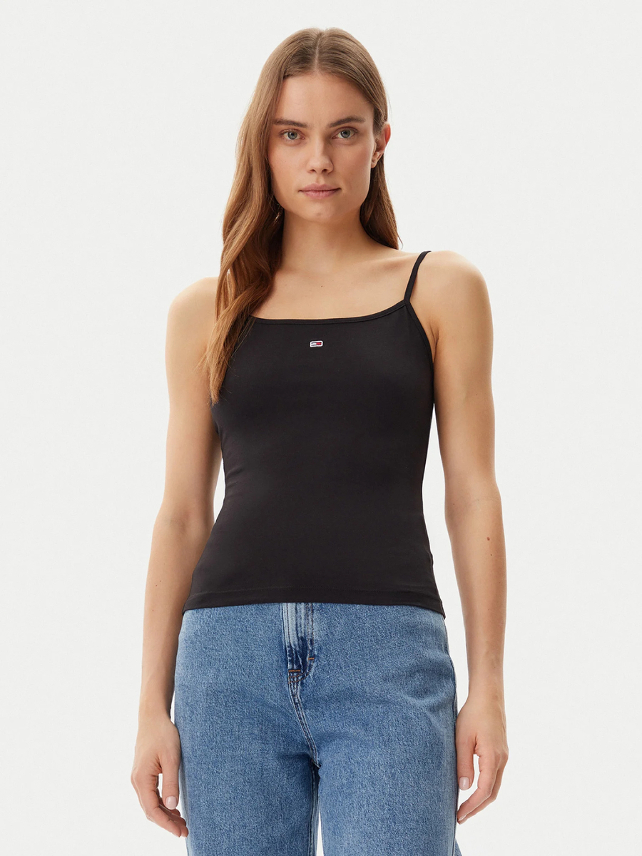 detail Tommy Jeans dámske čierne tielko