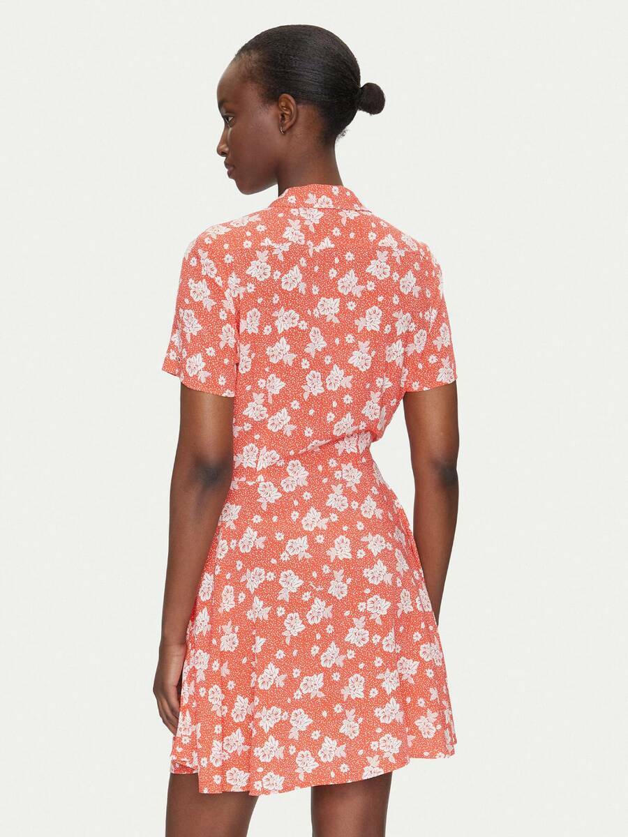 detail Tommy Jeans dámske oranžové šaty