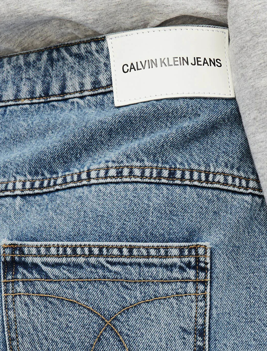 detail Calvin Klein dámska džínsová sukňa Button