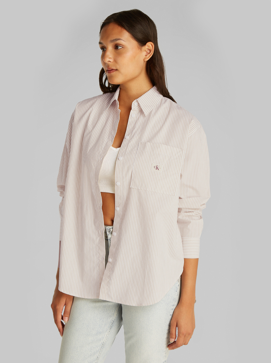 detail Calvin Klein dámska pruhovaná košeľa