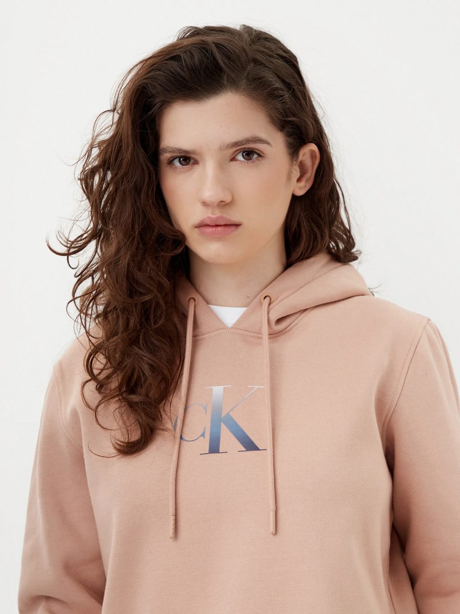 detail Calvin Klein dámska oranžová mikina