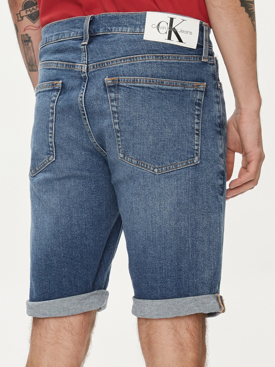 detail Calvin Klein pánske modré džínsové šortky