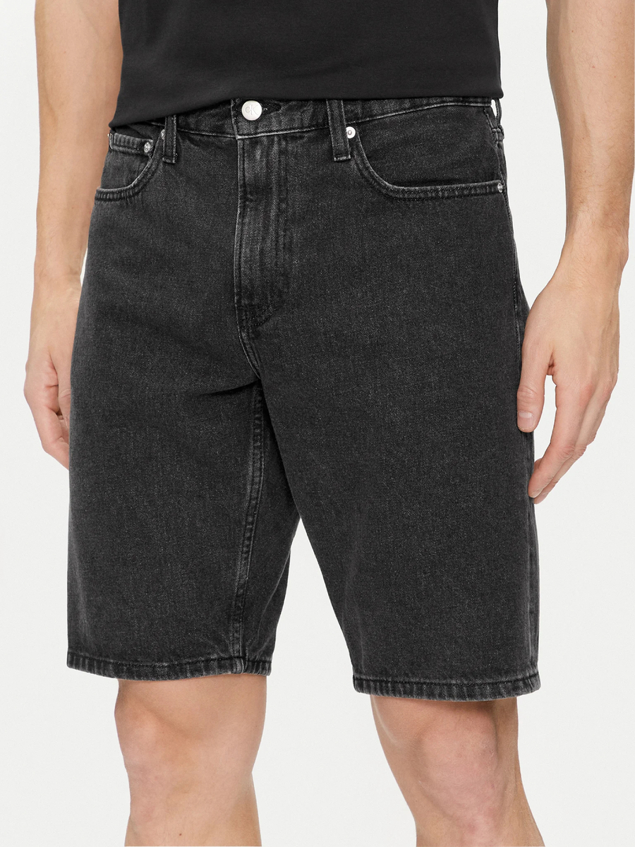 detail Calvin Klein pánske šedé džínsové šortky