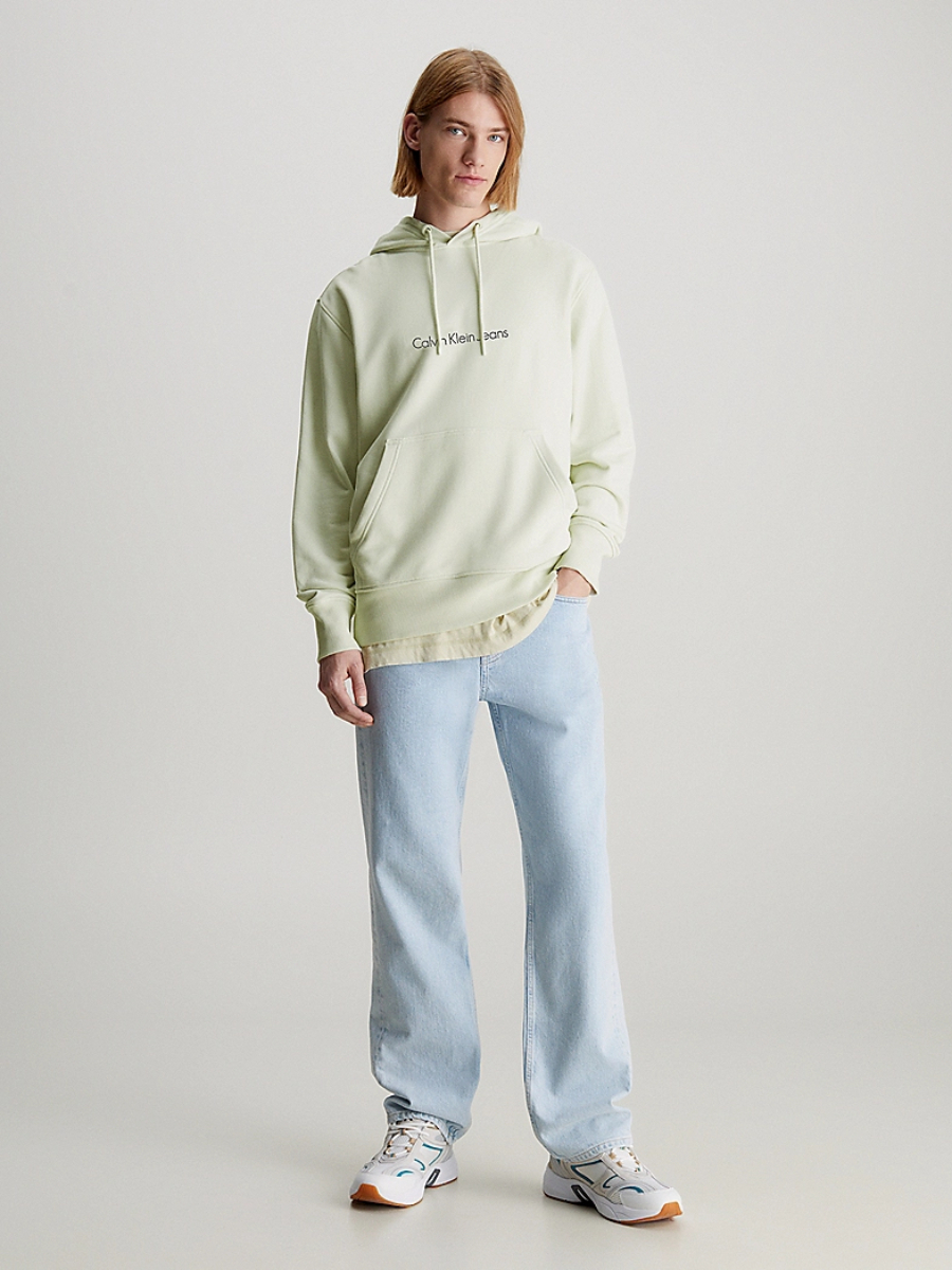 detail Calvin Klein pánska svetlo zelená mikina