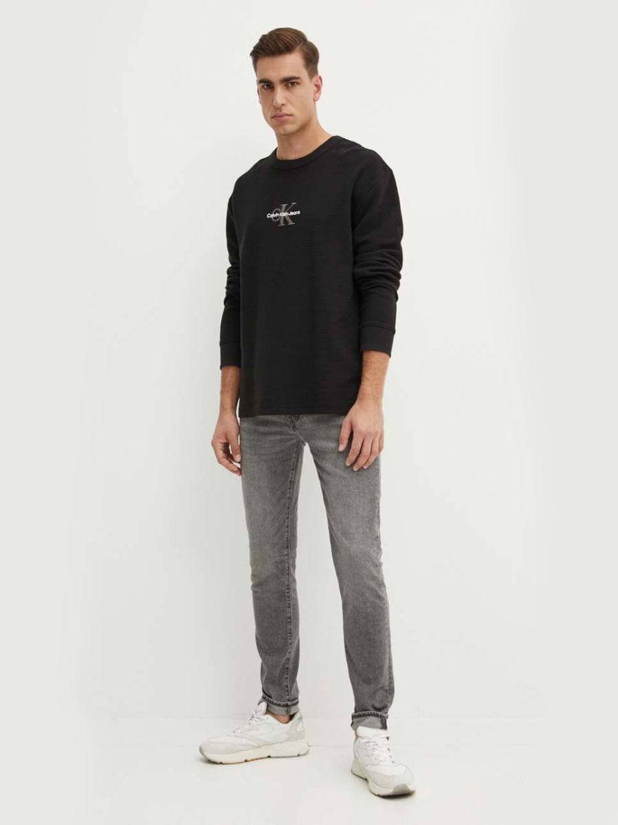 detail Calvin Klein pánska čierna mikina