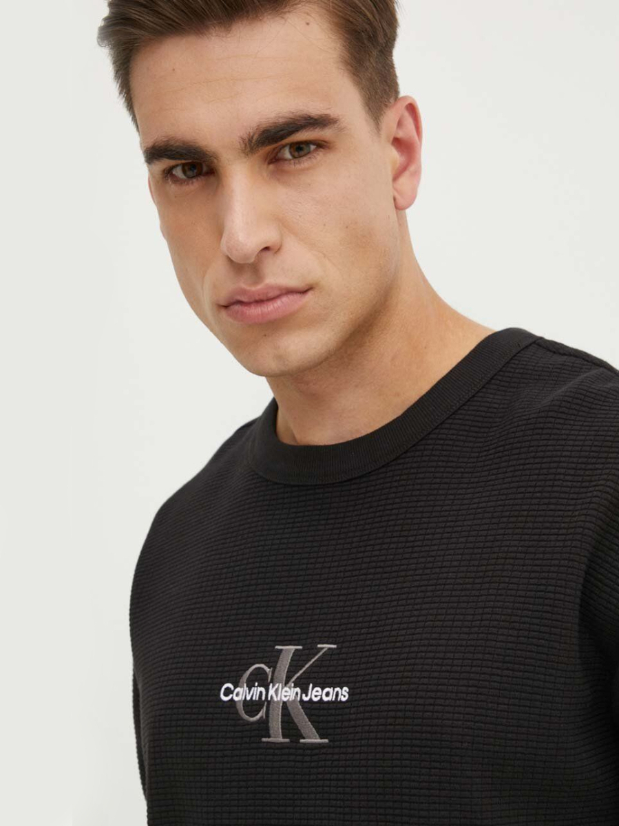 detail Calvin Klein pánska čierna mikina