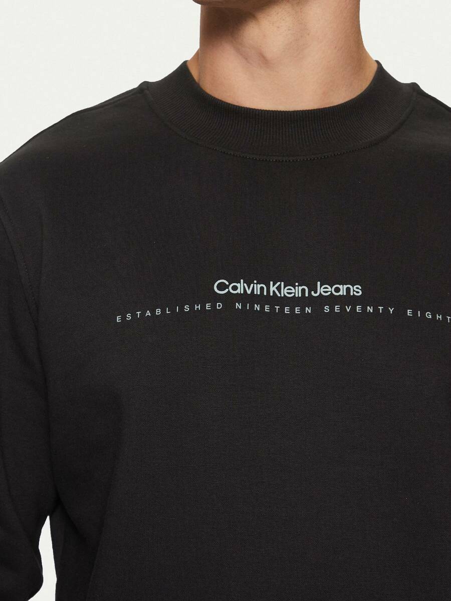 detail Calvin Klein pánska čierna mikina Minimal