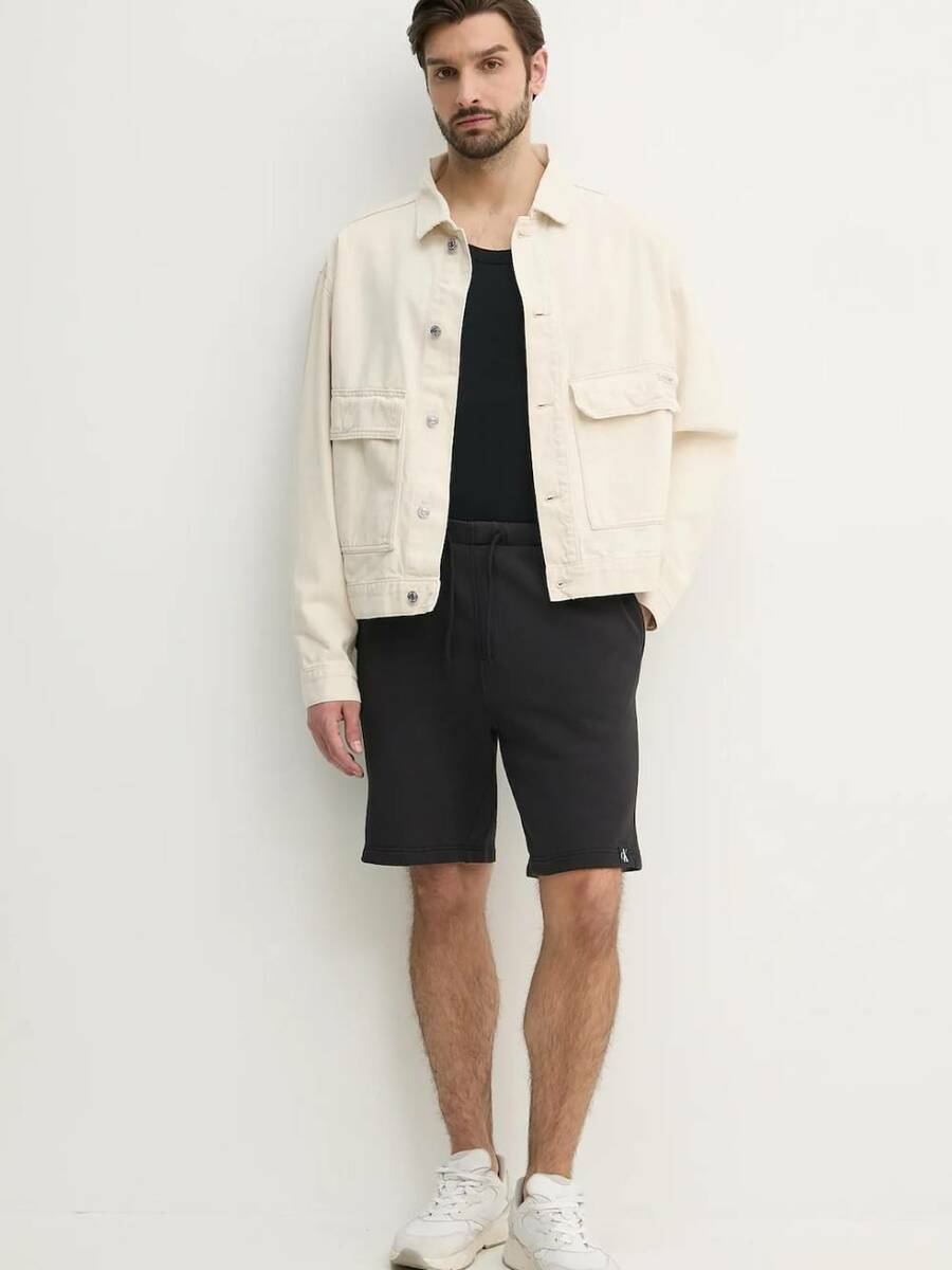detail Calvin Klein pánske čierne kraťasy Garment