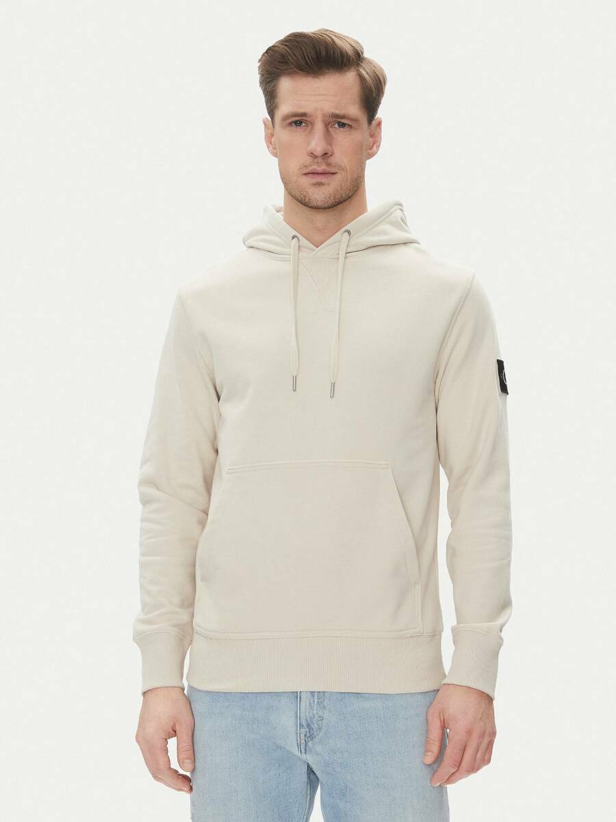 detail Calvin Klein pánska béžová mikina