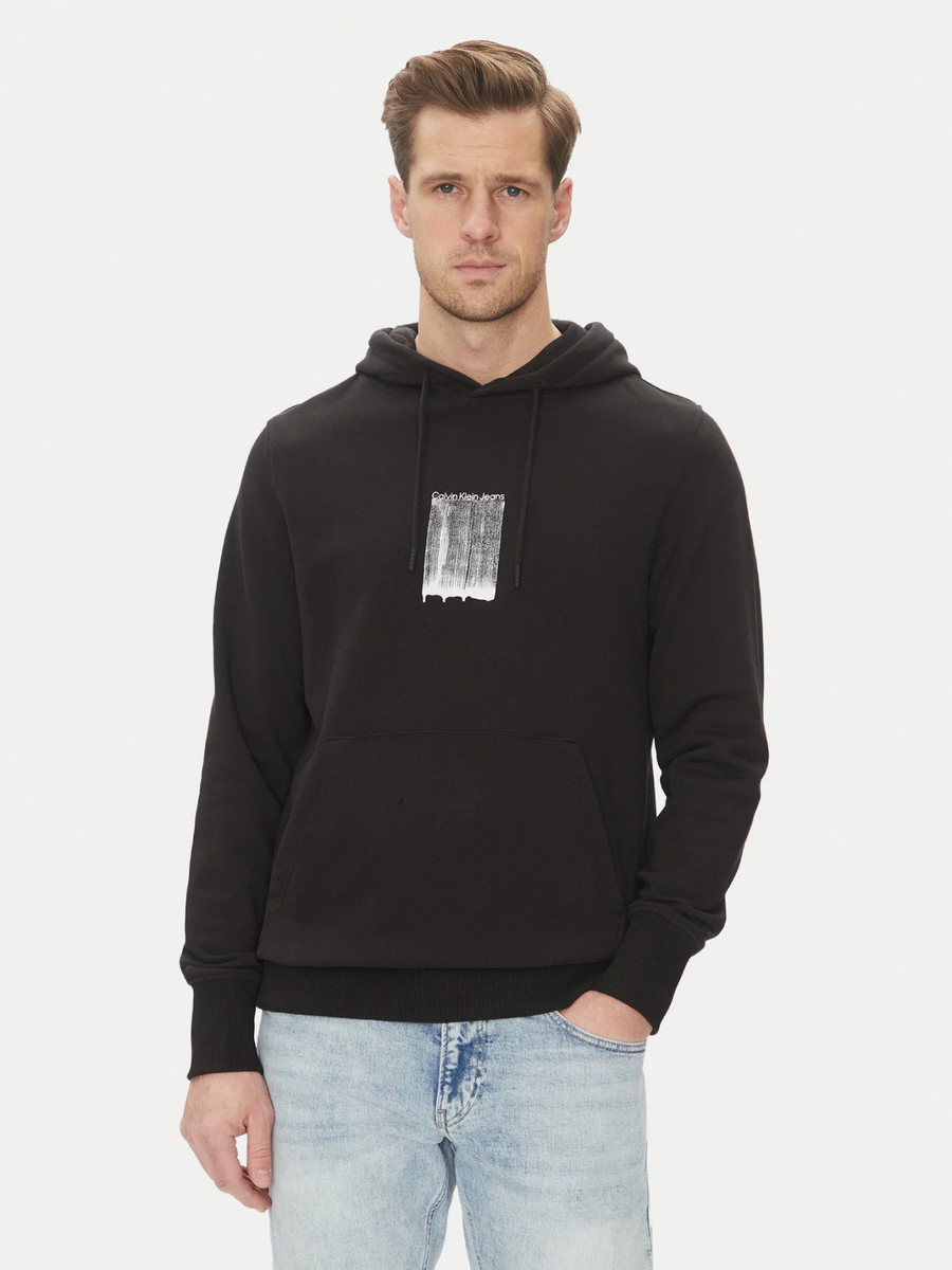 detail Calvin Klein pánska čierna mikina