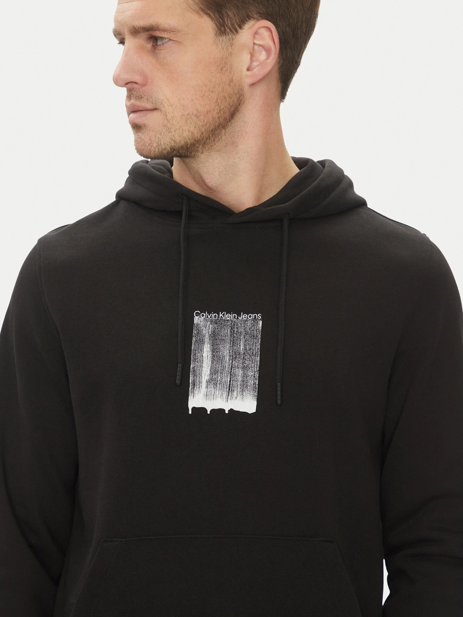 detail Calvin Klein pánska čierna mikina