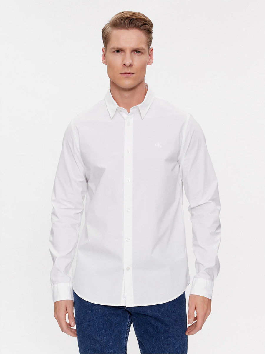 detail Calvin Klein pánska biela košeľa 