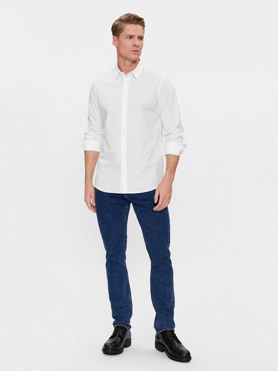 detail Calvin Klein pánska biela košeľa 
