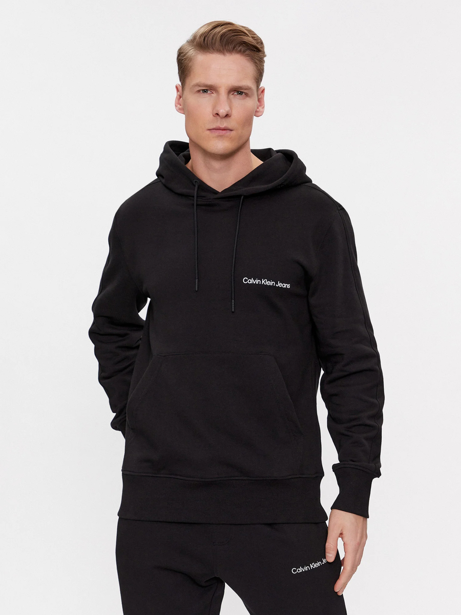 detail Calvin Klein pánska čierna mikina
