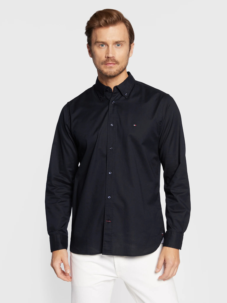 detail Tommy Hilfiger pánska čierna košeľa