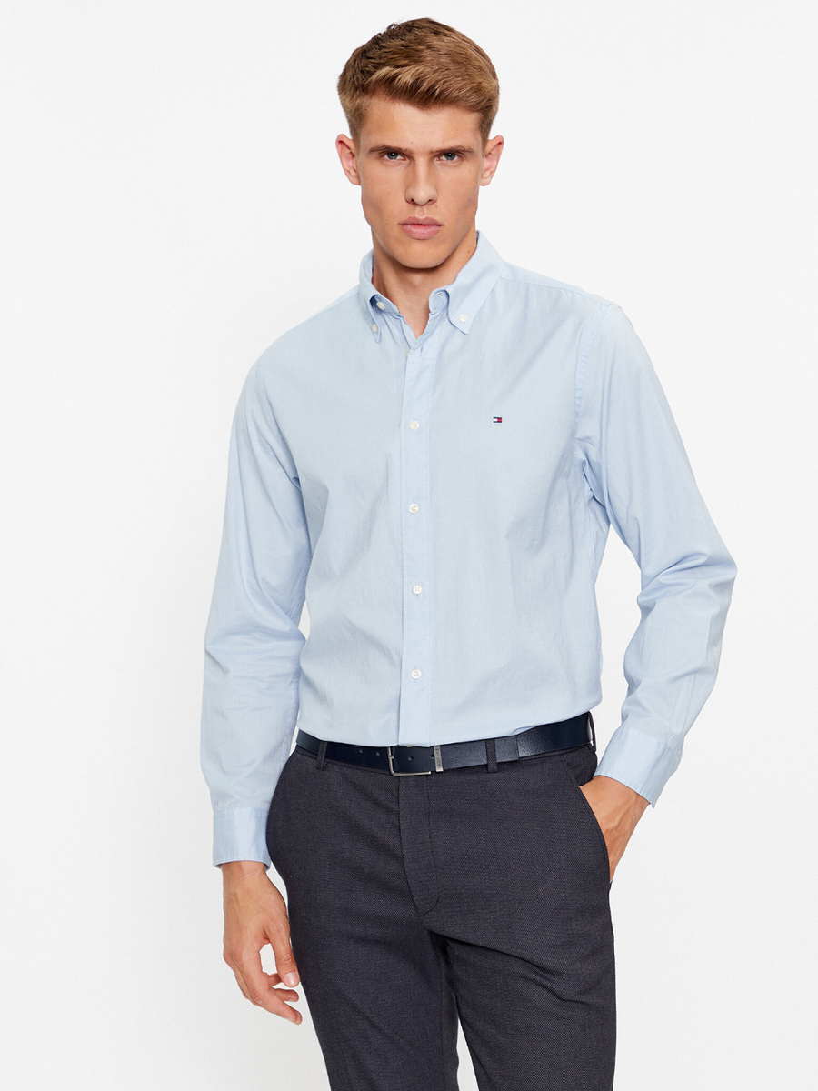 detail Tommy Hilfiger pánska modrá košeľa 
