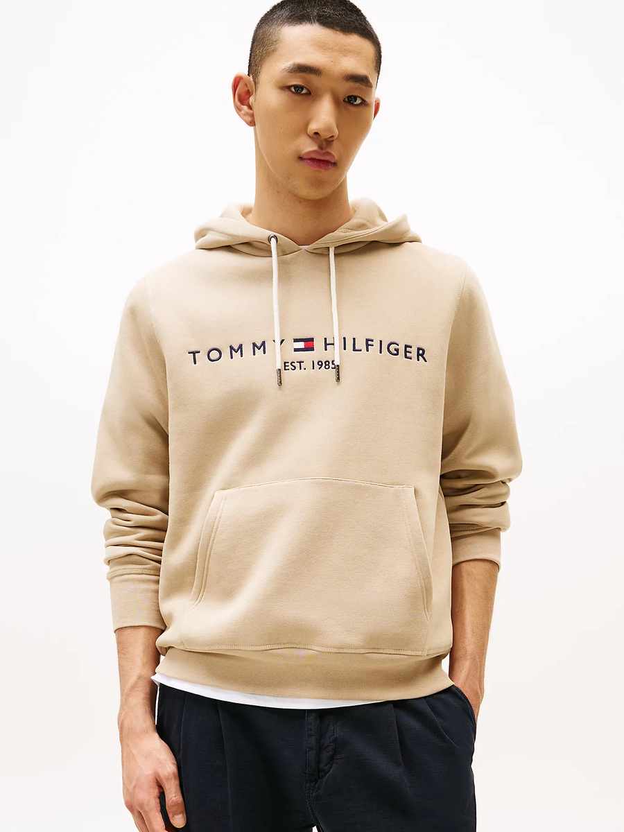 detail Tommy Hilfiger pánska béžová mikina Logo