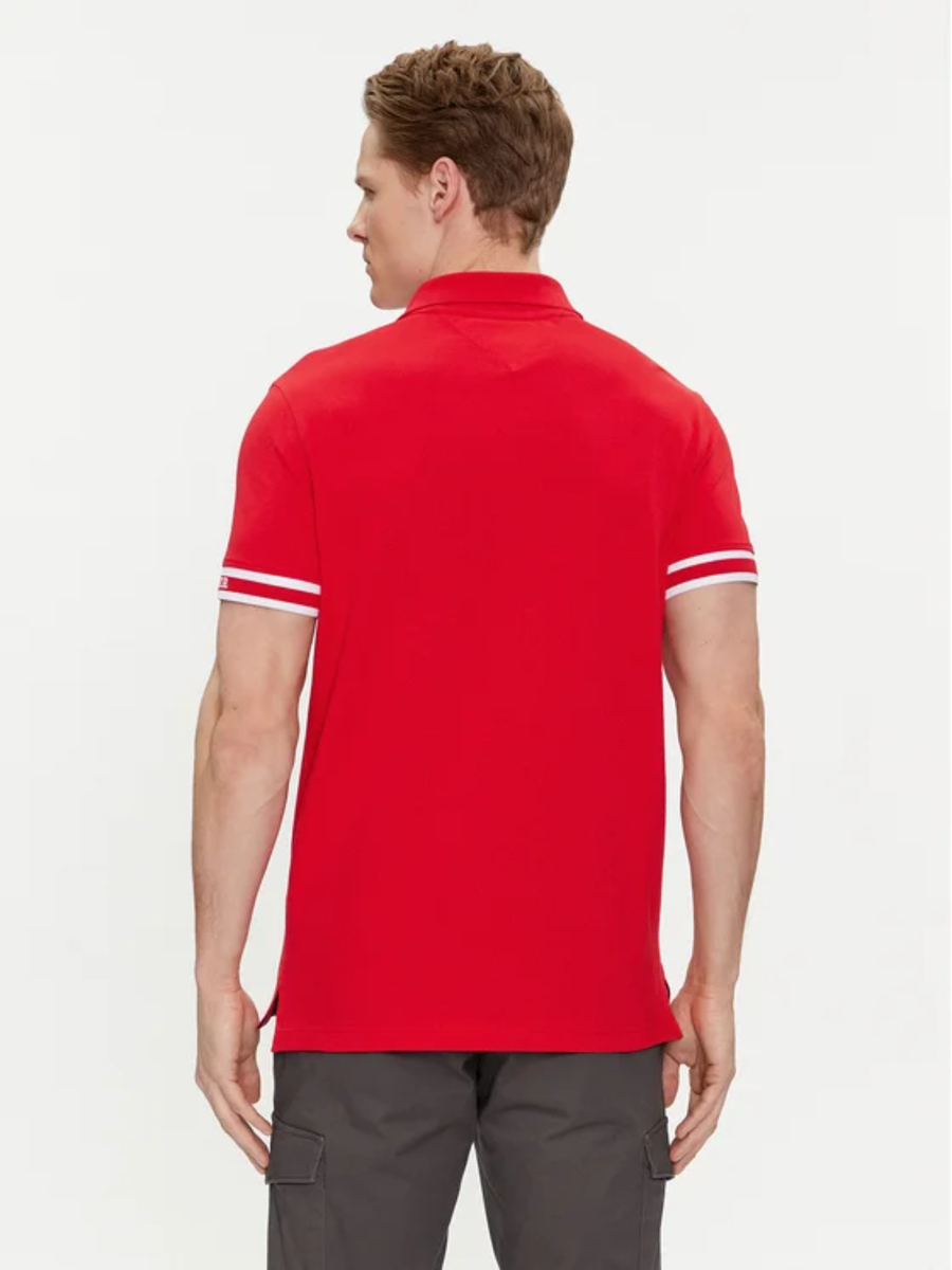detail Tommy Hilfiger pánske červené polo tričko