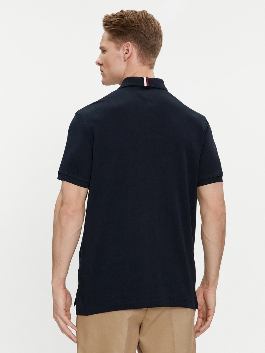 detail Tommy Hilfiger pánske modré polo tričko