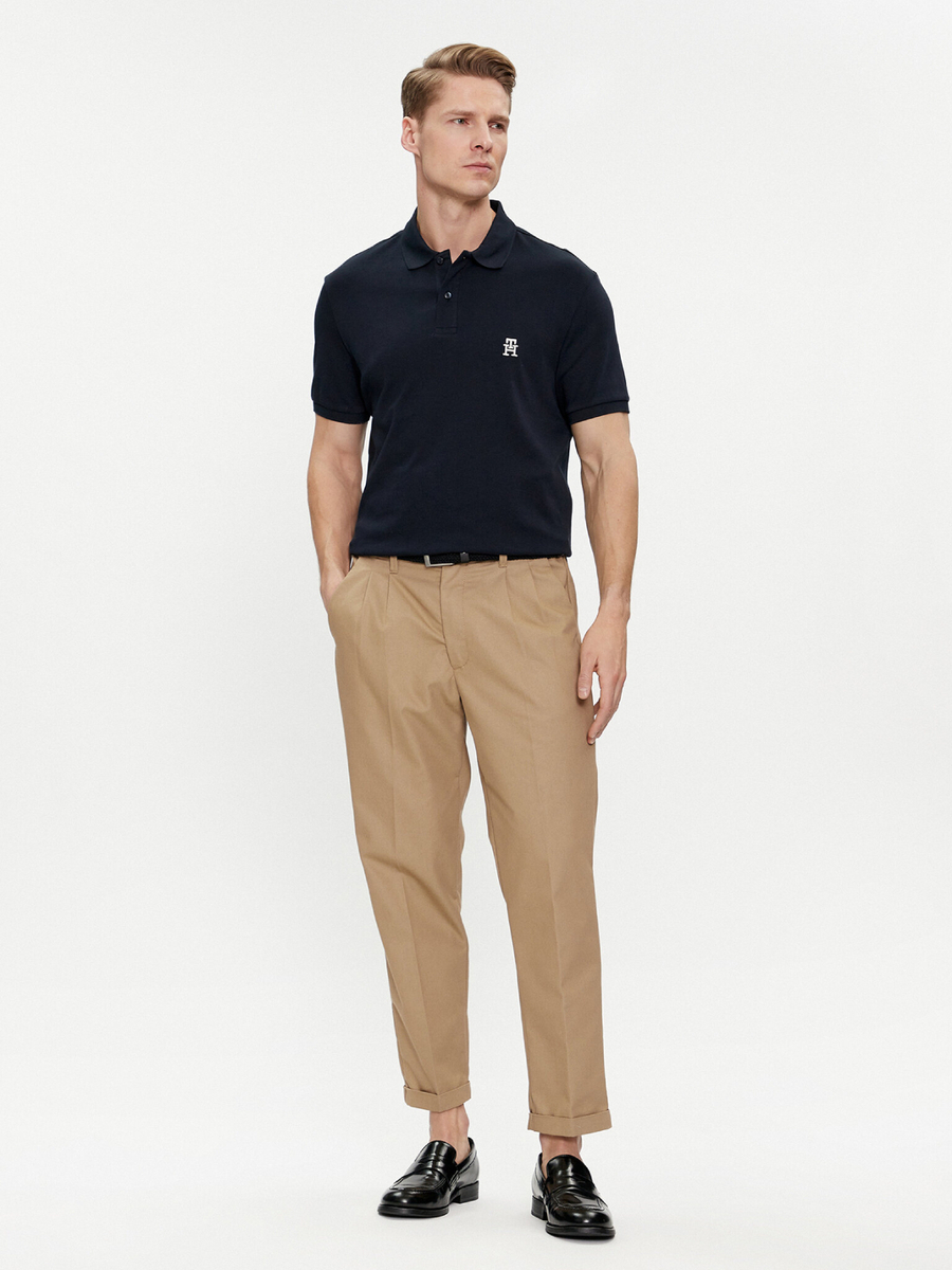 detail Tommy Hilfiger pánske modré polo tričko