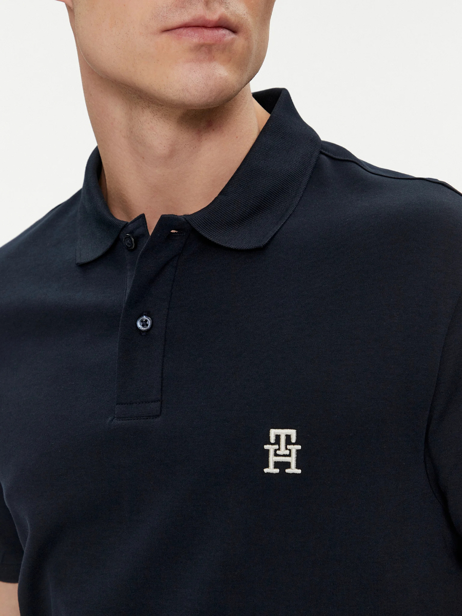 detail Tommy Hilfiger pánske modré polo tričko