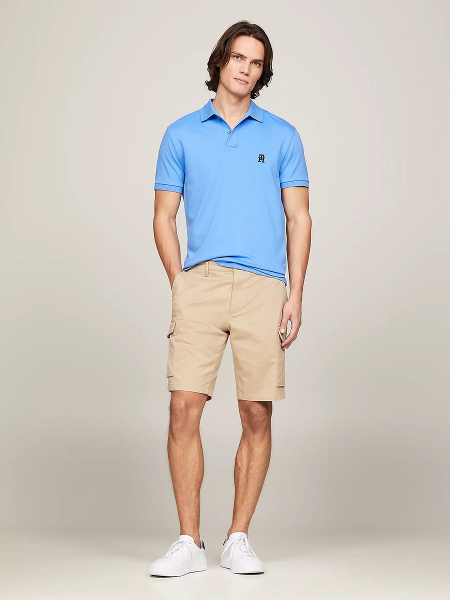 detail Tommy Hilfiger pánske modré polo tričko