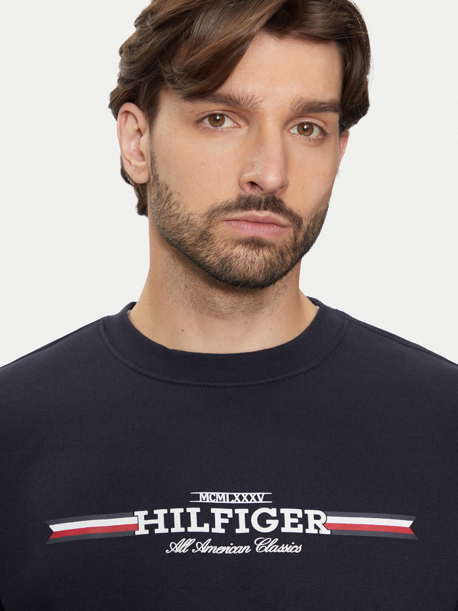 detail Tommy Hilfiger pánska tmavo modrá mikina 