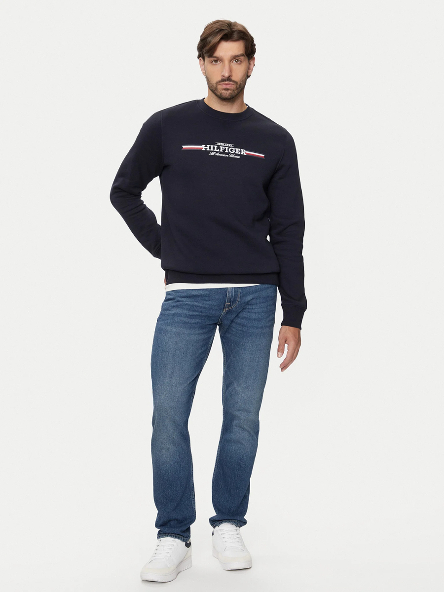 detail Tommy Hilfiger pánska tmavo modrá mikina 