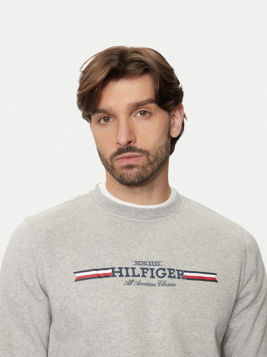 detail Tommy Hilfiger pánska šedá mikina