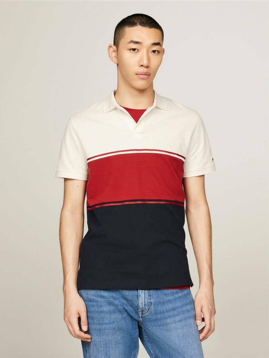 detail Tommy Hilfiger pánske polo Colorblock