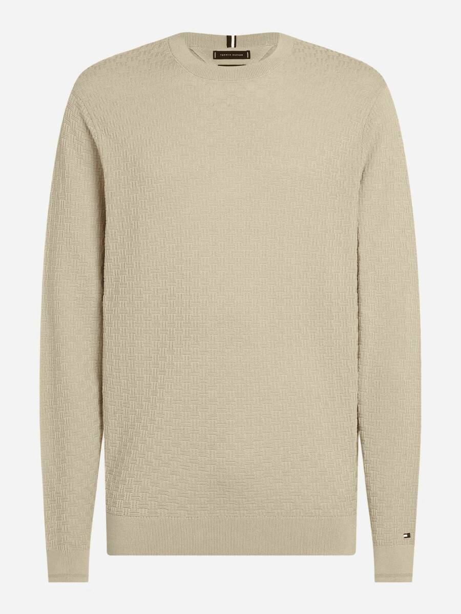 detail Tommy Hilfiger pánsky béžový sveter