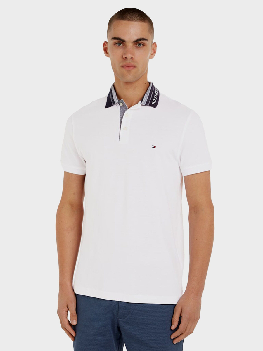 detail Tommy Hilfiger pánske biele polo tričko