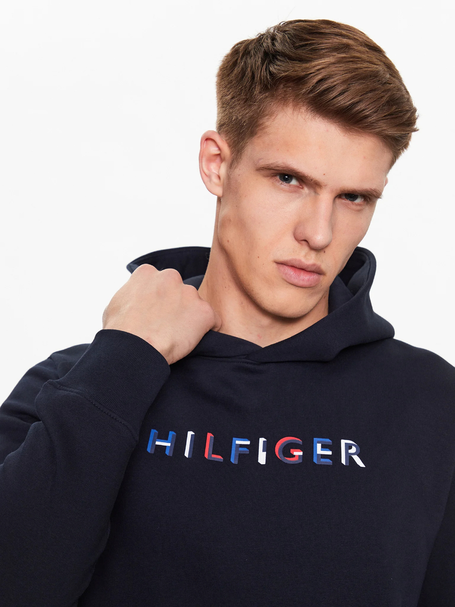 detail Tommy Hilfiger pánská tmavě modrá mikina