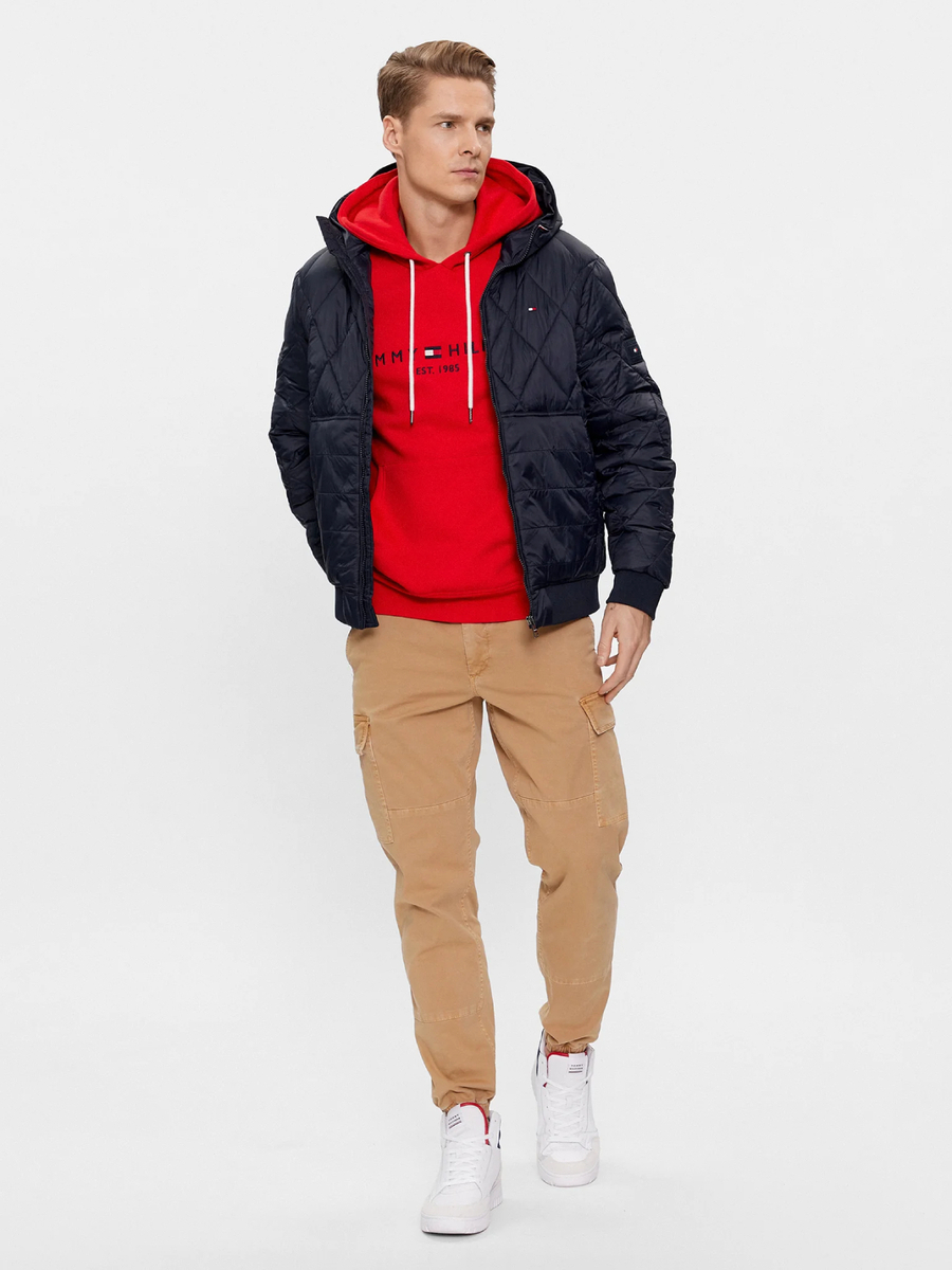 detail Tommy Hilfiger pánska tmavo modrá bunda